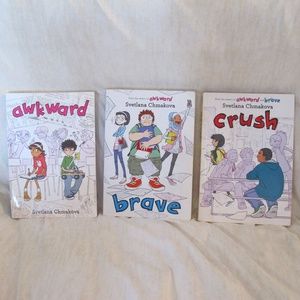 3 Svetlana Chmakova Books - Awkward & Brave & Crush